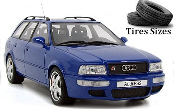 Audi RS2 tire dimensions for all wheels front and rear axles